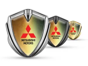 Mitsubishi Emblem Metall Abzeichen Renn Look Glanz Finish